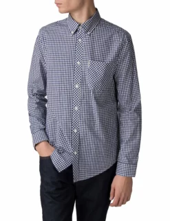 Long-Sleeve Gingham Shirt - Blue Depths