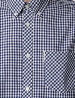 Long-Sleeve Gingham Shirt - Blue Depths -clothing Shop 0047926 026 F