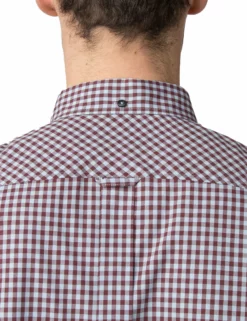 Long-Sleeve Gingham Shirt - Wine -clothing Shop 0047926 056 D