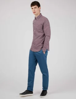 Signature Long-Sleeve Gingham Shirt - Claret -clothing Shop 0059141 048 B e1opbf scaled