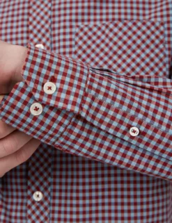 Signature Long-Sleeve Gingham Shirt - Claret -clothing Shop 0059141 048 G wm7qis scaled