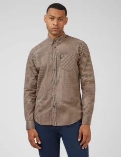 Signature Long-Sleeve Gingham Shirt - Ochre -clothing Shop 0059141 057 A 3kentv scaled