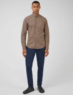 Signature Long-Sleeve Gingham Shirt - Ochre -clothing Shop 0059141 057 B foul9i scaled