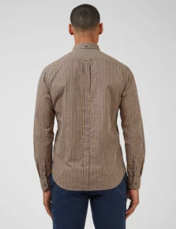 Signature Long-Sleeve Gingham Shirt - Ochre -clothing Shop 0059141 057 C scaled