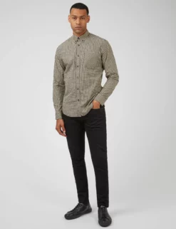 Signature Long-Sleeve Gingham Shirt - Black -clothing Shop 0059141 290 B kuurt3 scaled