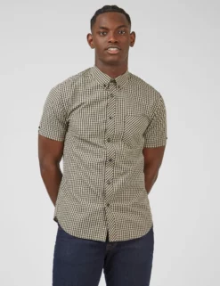 Signature Short-Sleeve Gingham Shirt - Black -clothing Shop 0059142 290 A snw9zs scaled