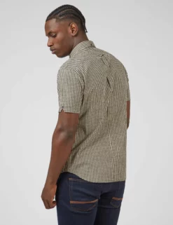 Signature Short-Sleeve Gingham Shirt - Black -clothing Shop 0059142 290 C scaled