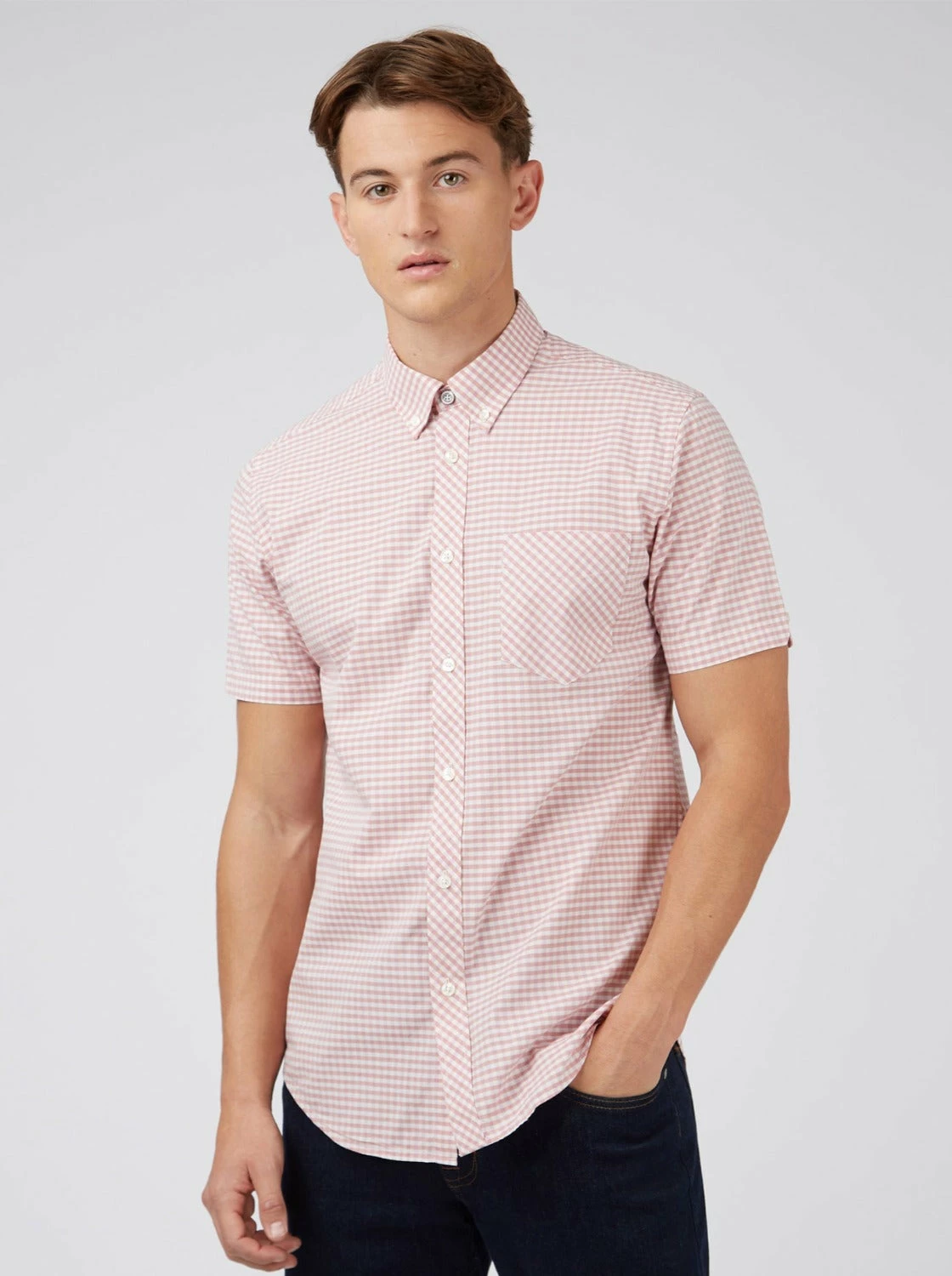 Signature Gingham Short-Sleeve Shirt - Raspberry 2 Signature Gingham Short-Sleeve Shirt - Raspberry - Image 2
