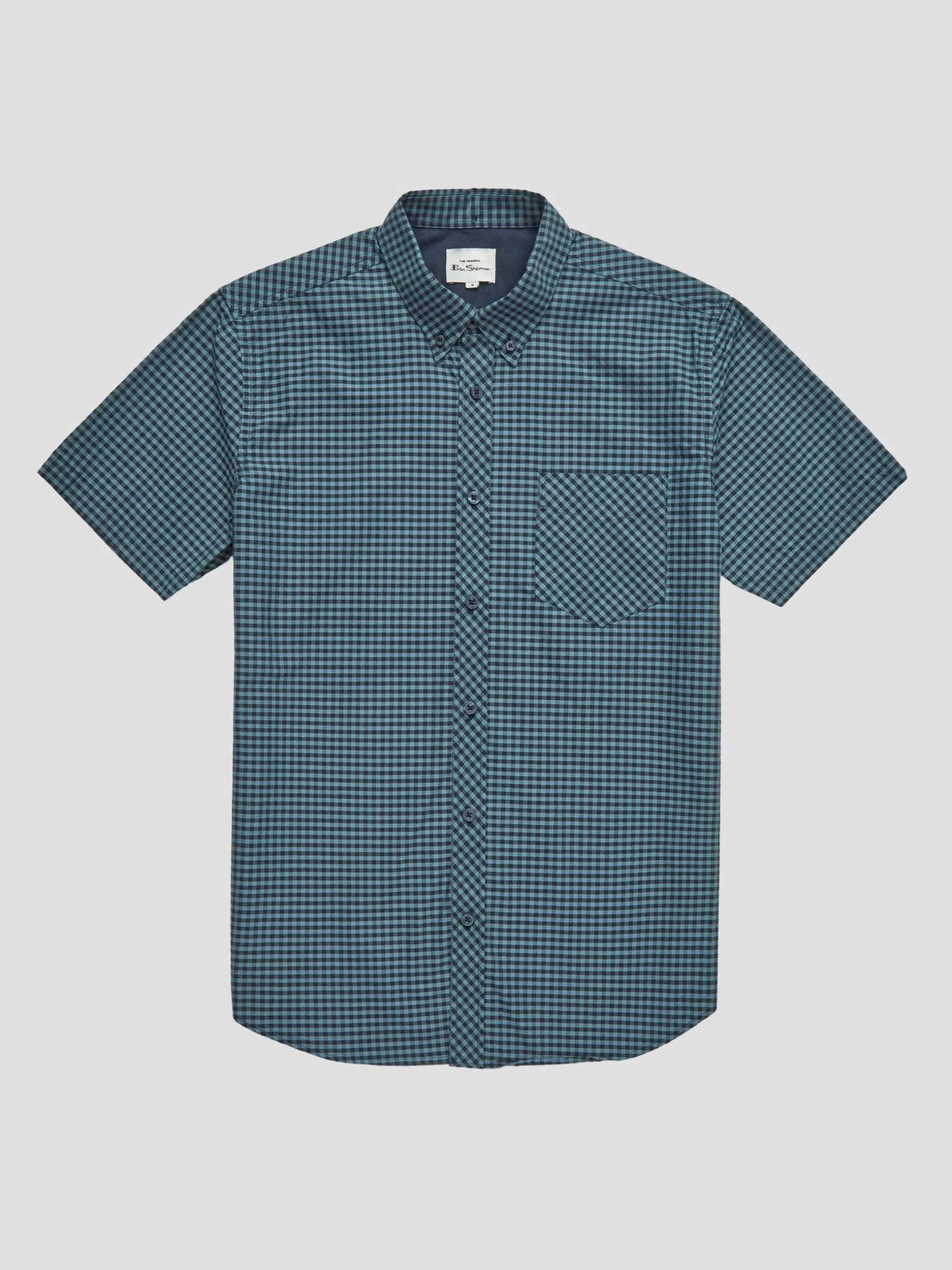 Signature Short-Sleeve Gingham Shirt - Dark Emerald 4 Signature Short-Sleeve Gingham Shirt - Dark Emerald - Image 4