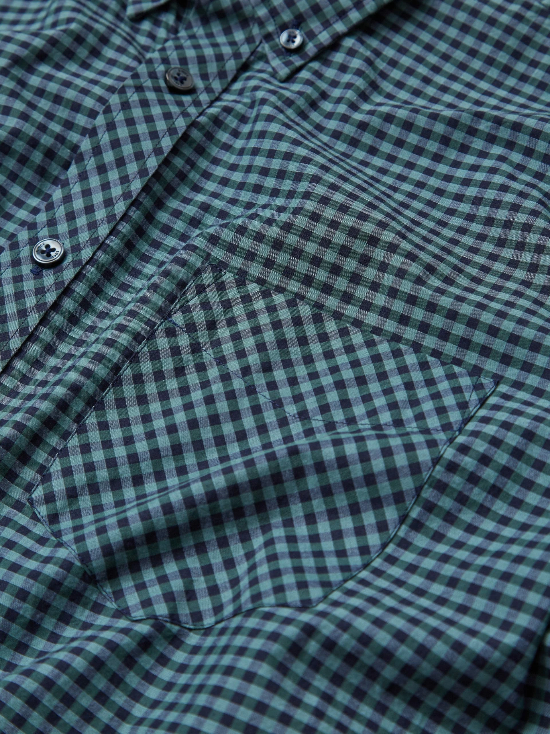 Signature Short-Sleeve Gingham Shirt - Dark Emerald 2 Signature Short-Sleeve Gingham Shirt - Dark Emerald - Image 2