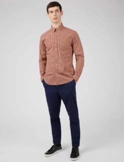 Signature Long-Sleeve House Check Shirt - Claret -clothing Shop 0059143 048 B pjgisf scaled