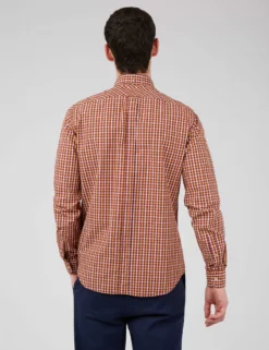 Signature Long-Sleeve House Check Shirt - Claret -clothing Shop 0059143 048 C scaled