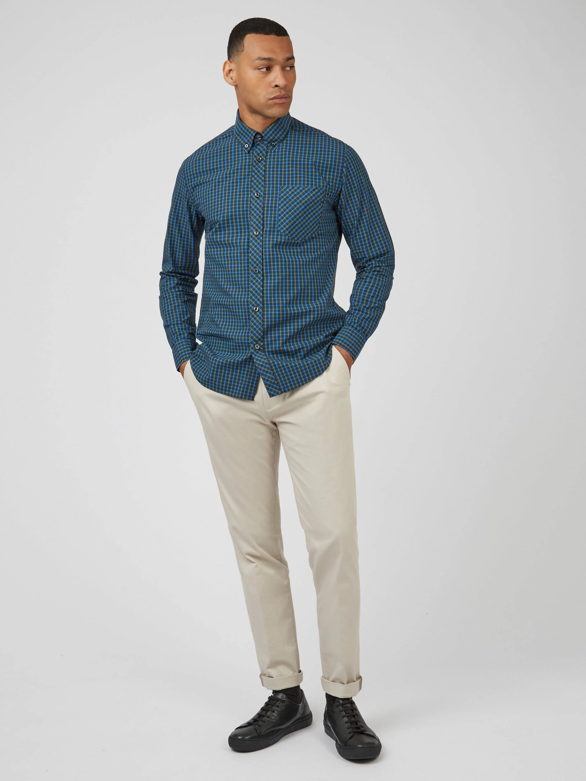 Signature Long-Sleeve House Check Shirt - Dark Emerald 6 Signature Long-Sleeve House Check Shirt - Dark Emerald - Image 6