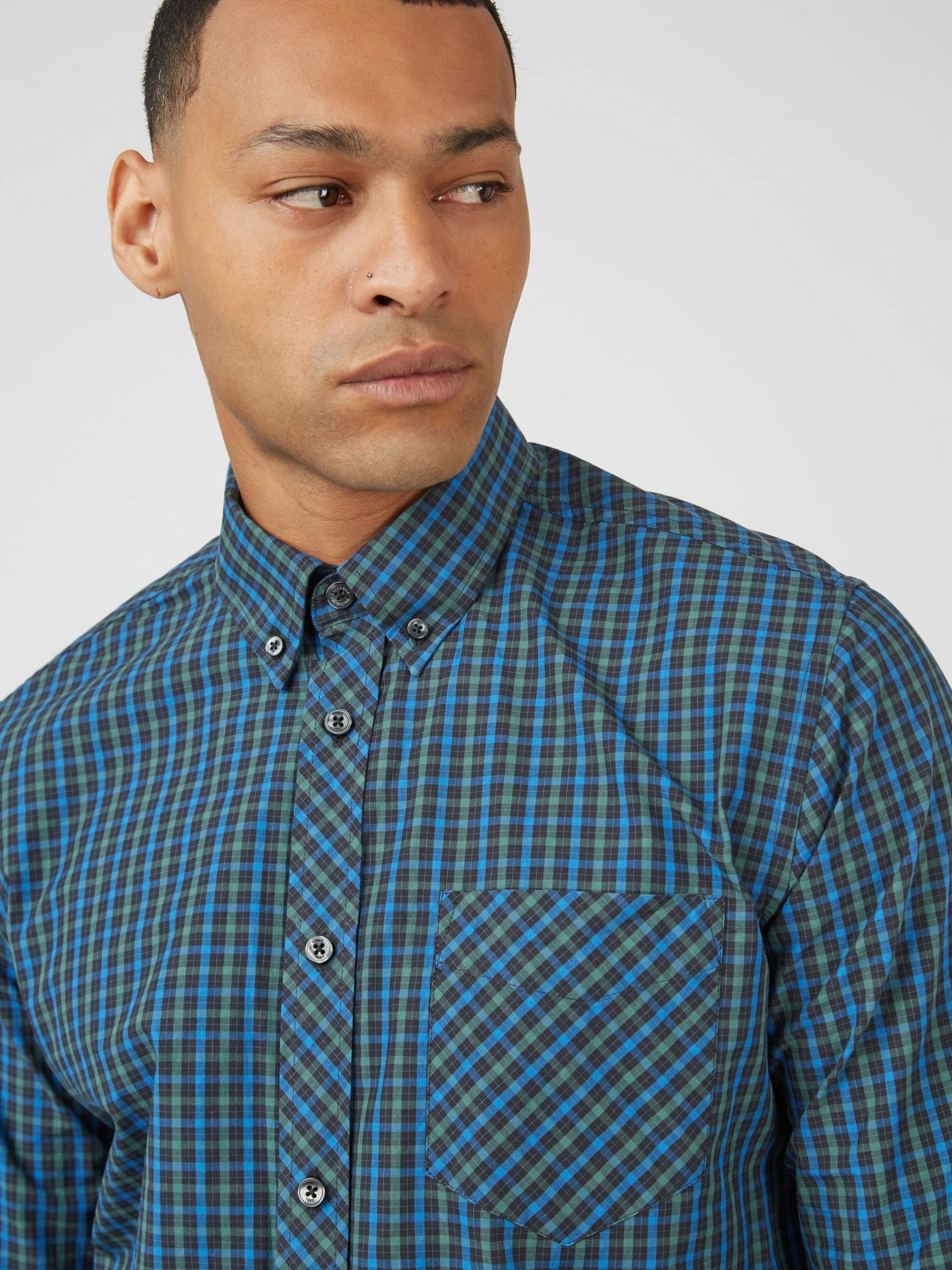 Signature Long-Sleeve House Check Shirt - Dark Emerald 1 Signature Long-Sleeve House Check Shirt - Dark Emerald