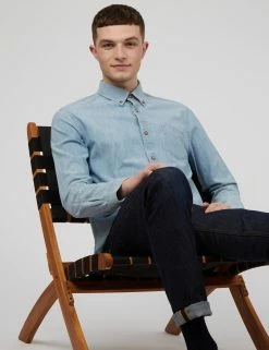 Long-Sleeve Chambray Shirt - Dusky Blue -clothing Shop 0059147 152 B ocfwyu scaled