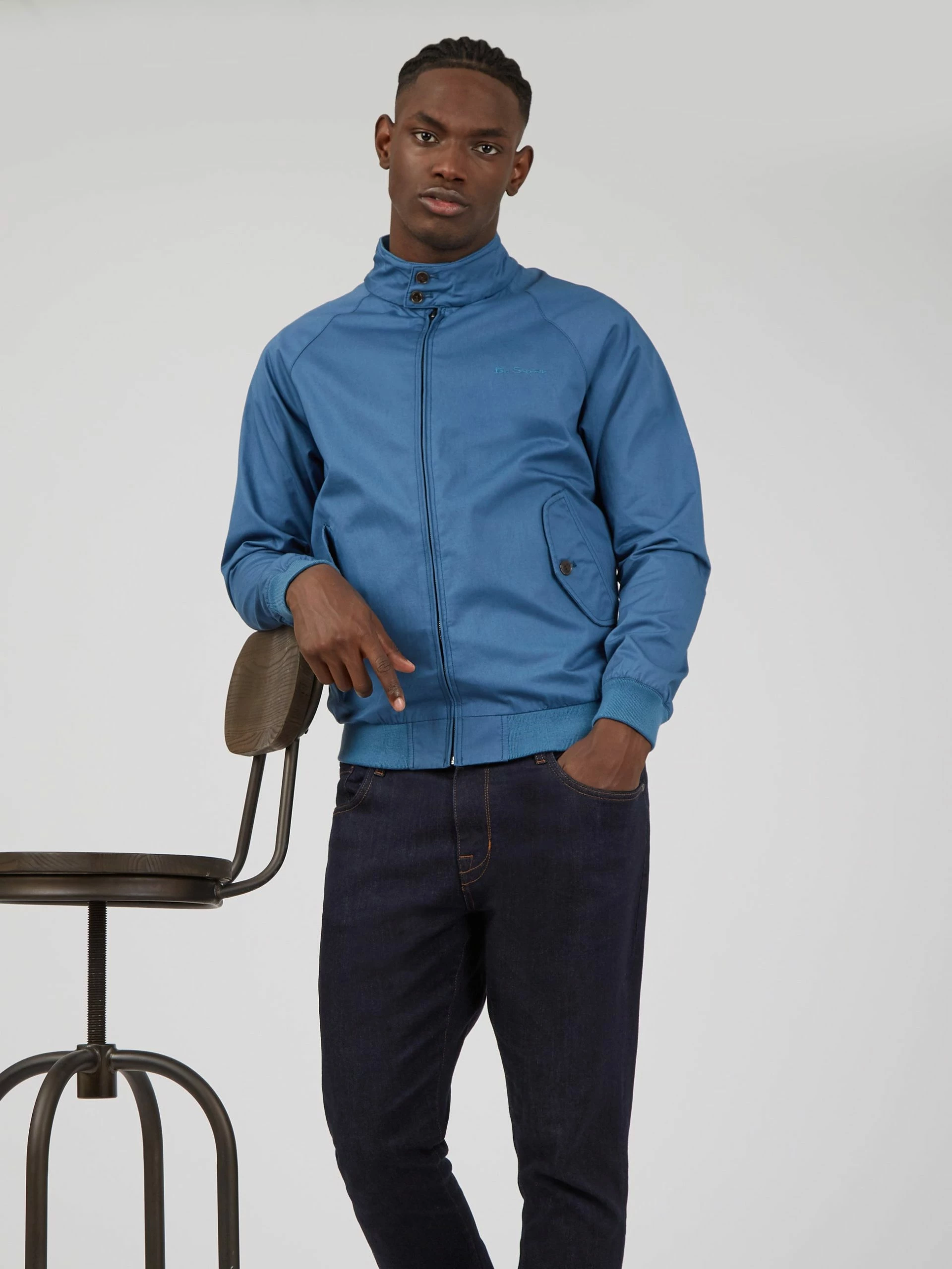 Signature Harrington Jacket - Wedgewood Blue 4 Signature Harrington Jacket - Wedgewood Blue - Image 4