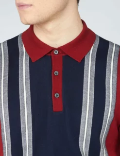 Iconic Vertical Textured Stripe Mod Knit Polo - Red 9 Iconic Vertical Textured Stripe Mod Knit Polo - Red -clothing Shop 0063333C 550 E scaled