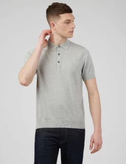 Signature Knit Polo - Steel -clothing Shop 0063352 017 A scaled