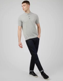 Signature Knit Polo - Steel -clothing Shop 0063352 017 B scaled