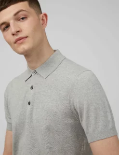 Signature Knit Polo - Steel -clothing Shop 0063352 017 G scaled