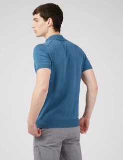 Short-Sleeve Signature Knit Polo - Wedgewood Blue -clothing Shop 0063352 110 C scaled