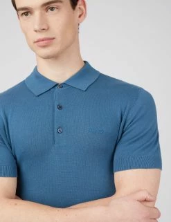 Short-Sleeve Signature Knit Polo - Wedgewood Blue -clothing Shop 0063352 110 G scaled