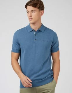 Signature Knit Polo - Blue Shadow