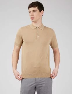 Short-Sleeve Signature Knit Polo - Sand