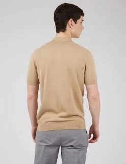Short-Sleeve Signature Knit Polo - Sand -clothing Shop 0063352 310 C scaled