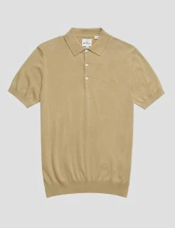 Short-Sleeve Signature Knit Polo - Sand -clothing Shop 0063352 310 D scaled