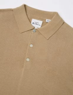 Short-Sleeve Signature Knit Polo - Sand -clothing Shop 0063352 310 E scaled