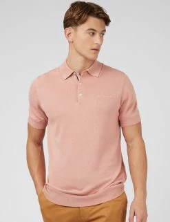 Signature Knit Polo - Light Pink
