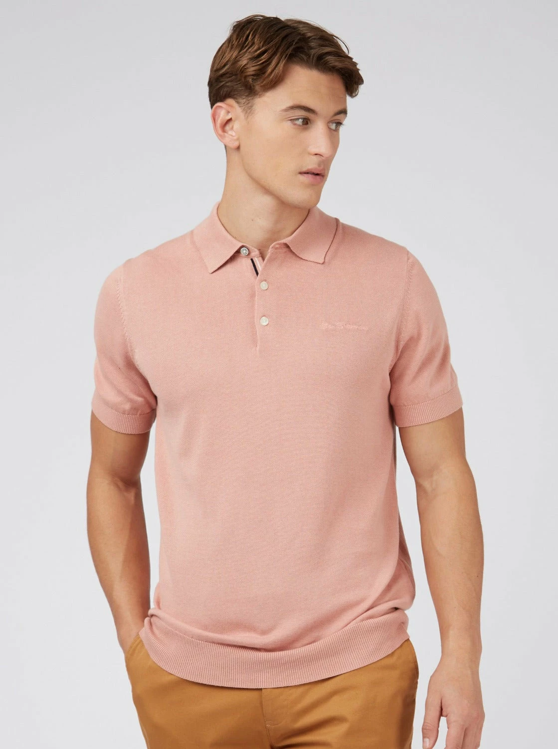 Signature Knit Polo - Light Pink 1 Signature Knit Polo - Light Pink