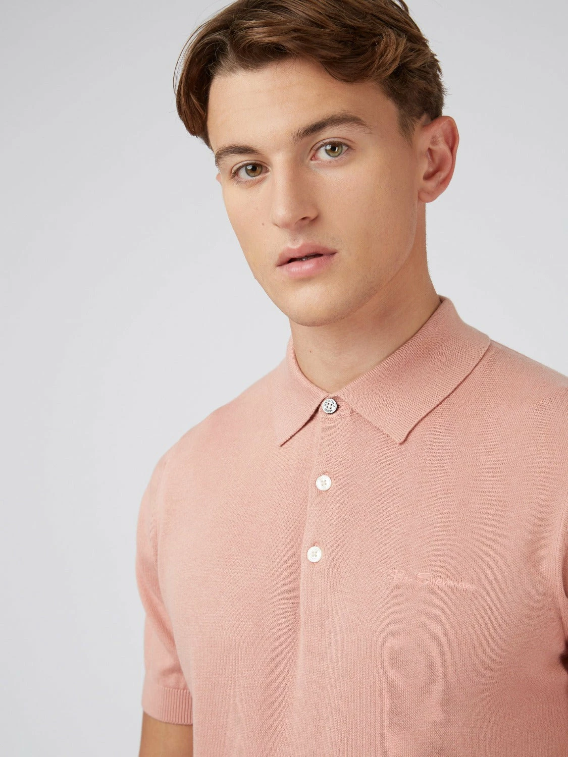 Signature Knit Polo - Light Pink 5 Signature Knit Polo - Light Pink - Image 5