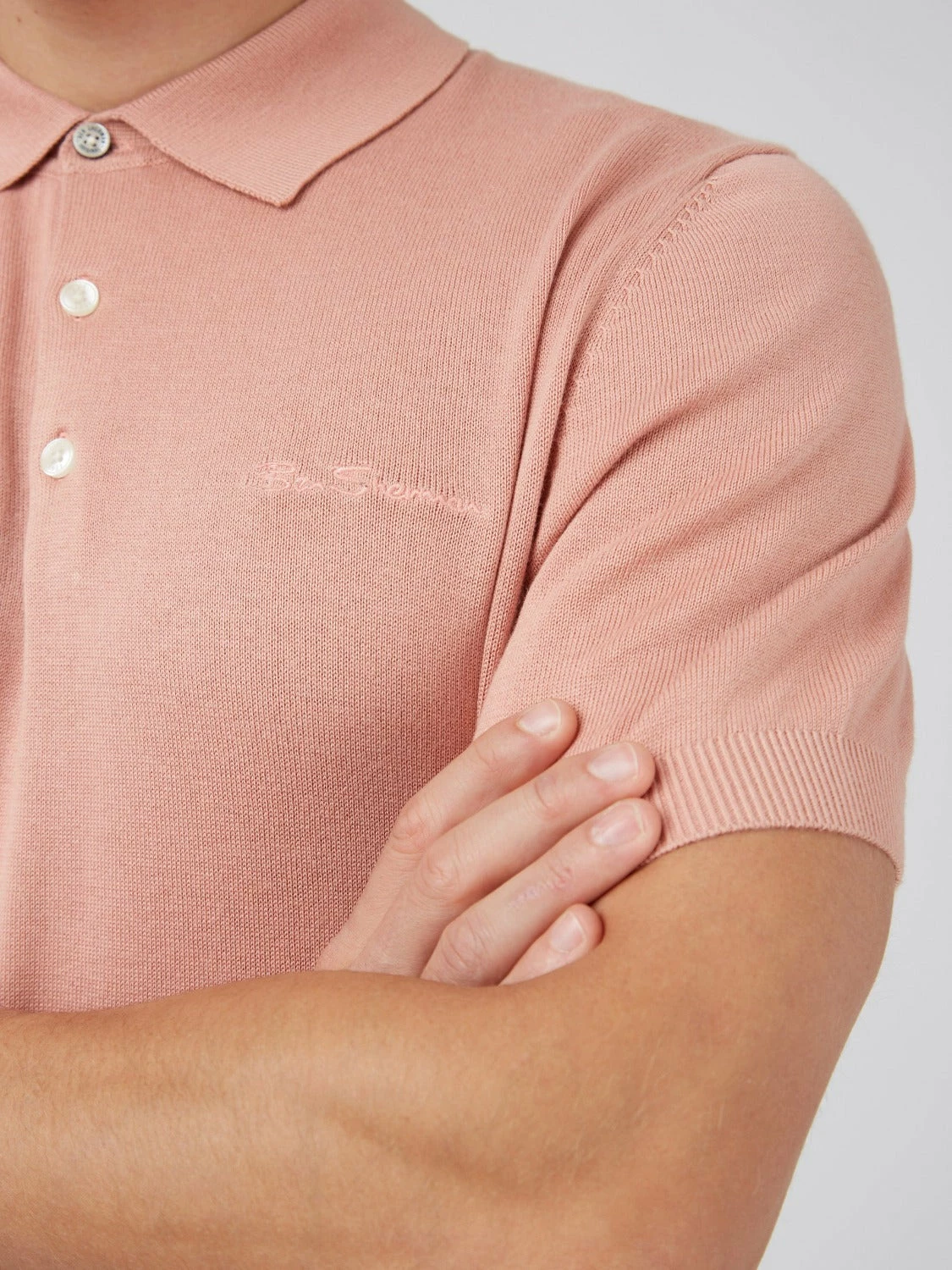 Signature Knit Polo - Light Pink 4 Signature Knit Polo - Light Pink - Image 4