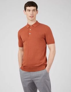 Short-Sleeve Signature Knit Polo - Light Brick