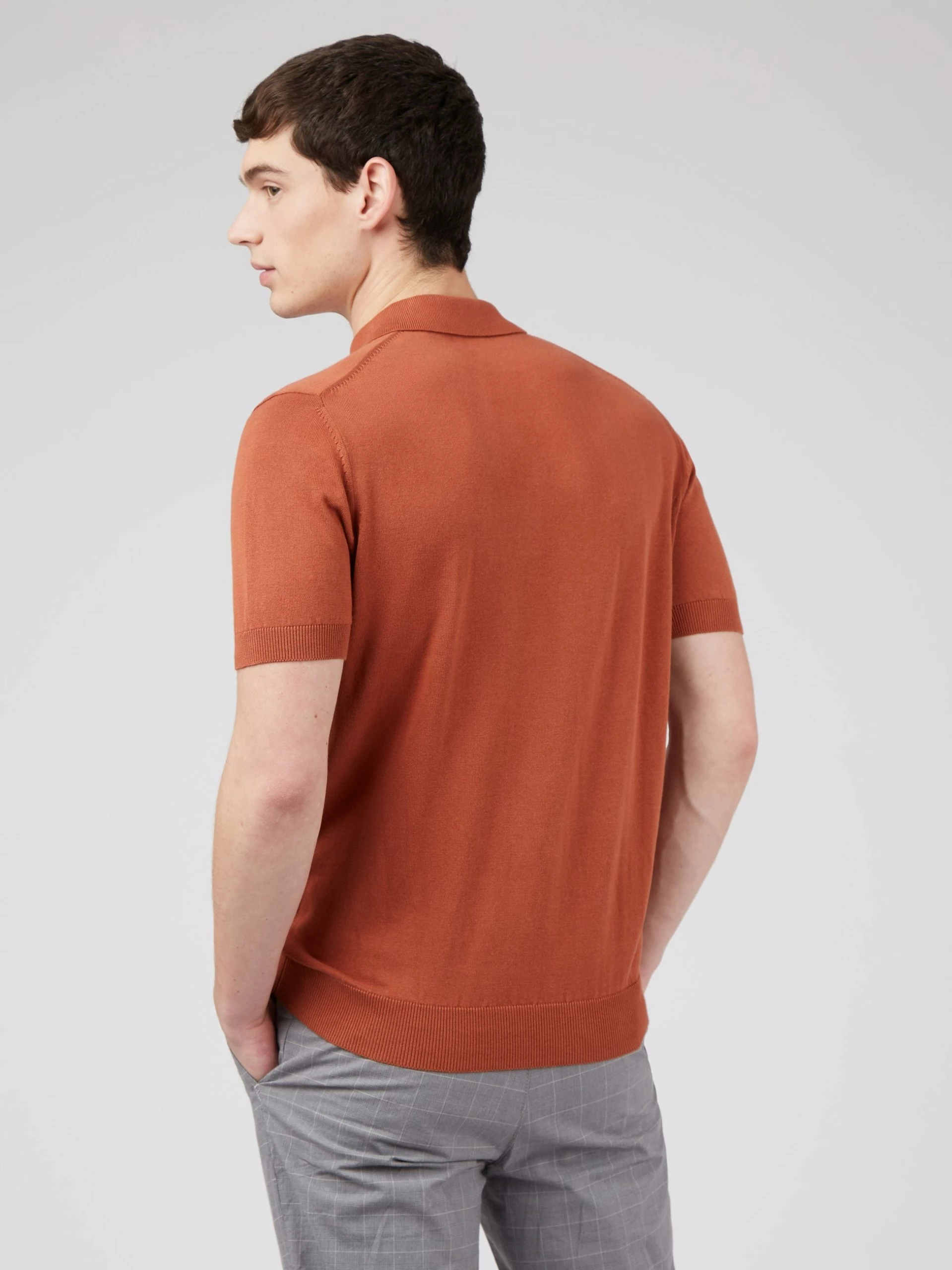 Short-Sleeve Signature Knit Polo - Light Brick 4 Short-Sleeve Signature Knit Polo - Light Brick - Image 4