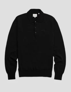 Signature Long-Sleeve Knit Polo - Black -clothing Shop 0063353 290 D scaled
