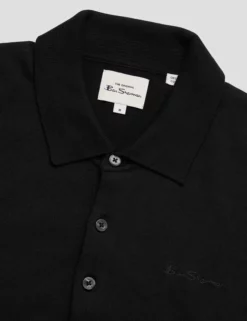 Signature Long-Sleeve Knit Polo - Black -clothing Shop 0063353 290 F scaled