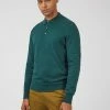 Signature Long-Sleeve Knit Polo - Ocean Green