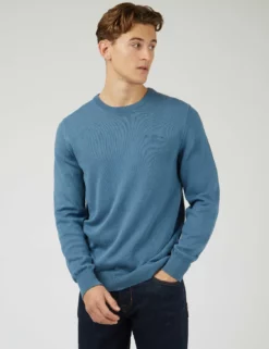Signature Knit Crewneck - Blue Shadow