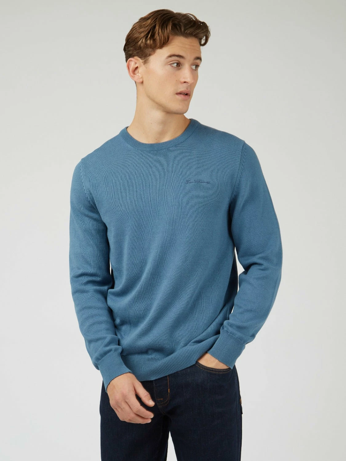 Signature Knit Crewneck - Blue Shadow 1 Signature Knit Crewneck - Blue Shadow
