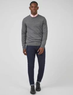 Signature Knit Crewneck Sweater - Charcoal 15 Signature Knit Crewneck Sweater - Charcoal -clothing Shop 0063370 270 B scaled