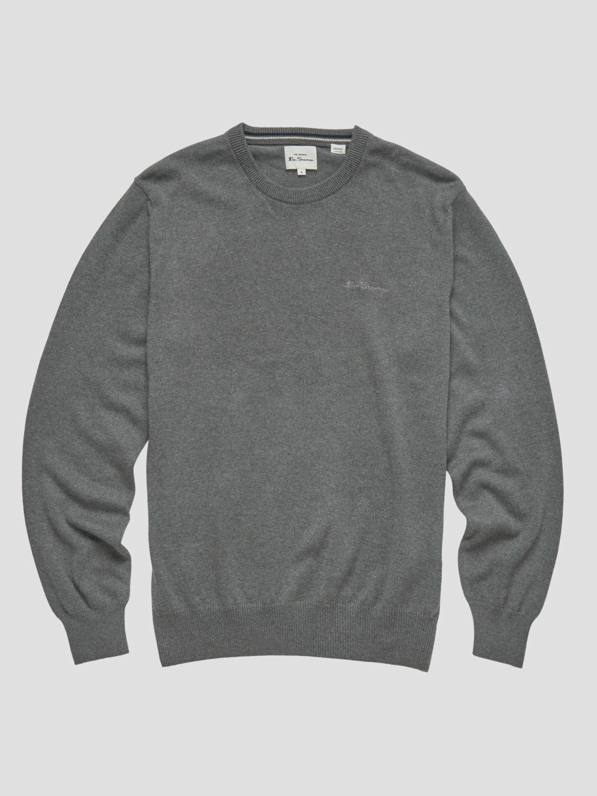 Signature Knit Crewneck Sweater - Charcoal 5 Signature Knit Crewneck Sweater - Charcoal - Image 5