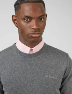 Signature Knit Crewneck Sweater - Charcoal