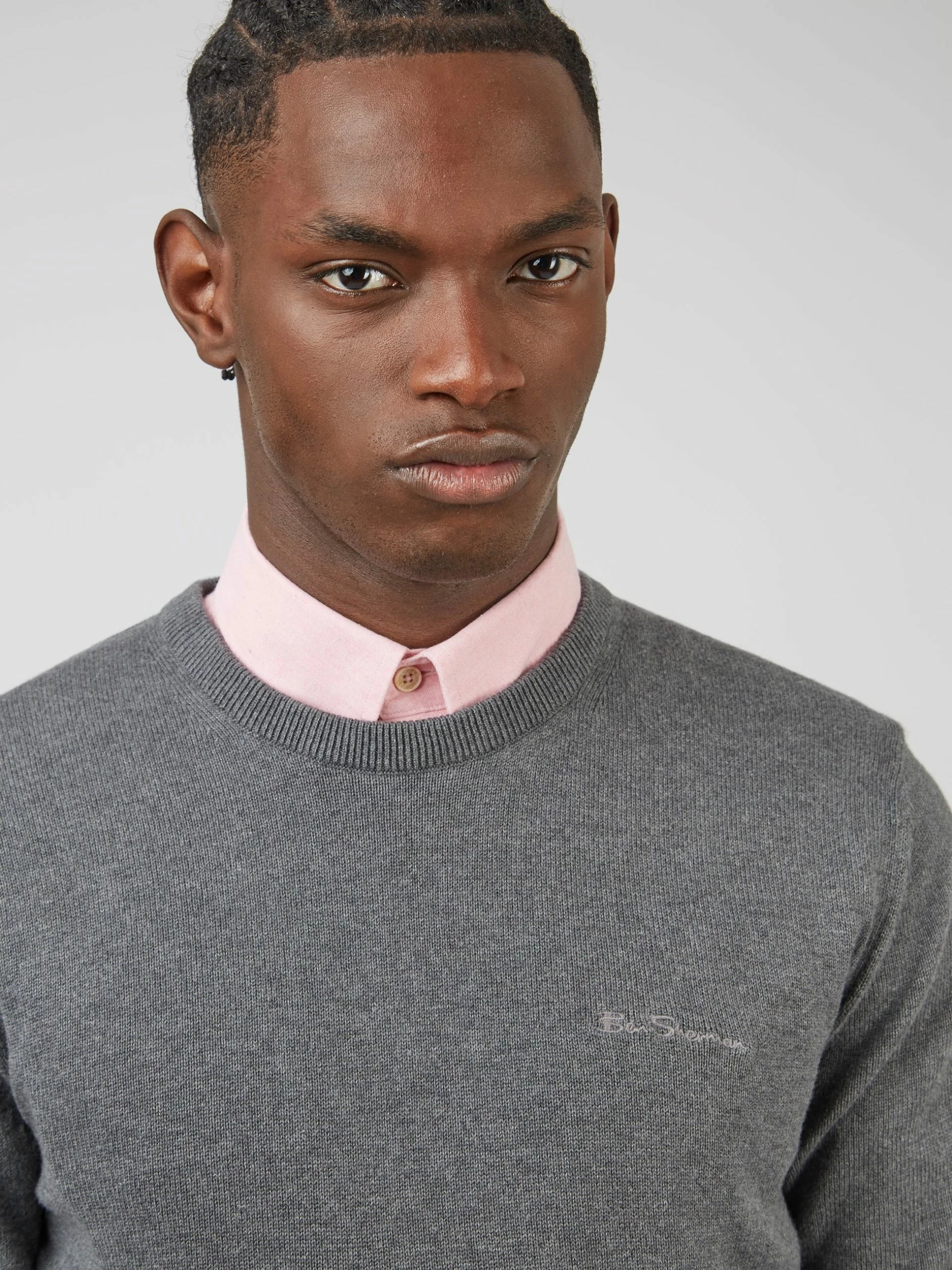 Signature Knit Crewneck Sweater - Charcoal 1 Signature Knit Crewneck Sweater - Charcoal