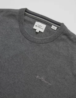 Signature Knit Crewneck Sweater - Charcoal 13 Signature Knit Crewneck Sweater - Charcoal -clothing Shop 0063370 270 F scaled