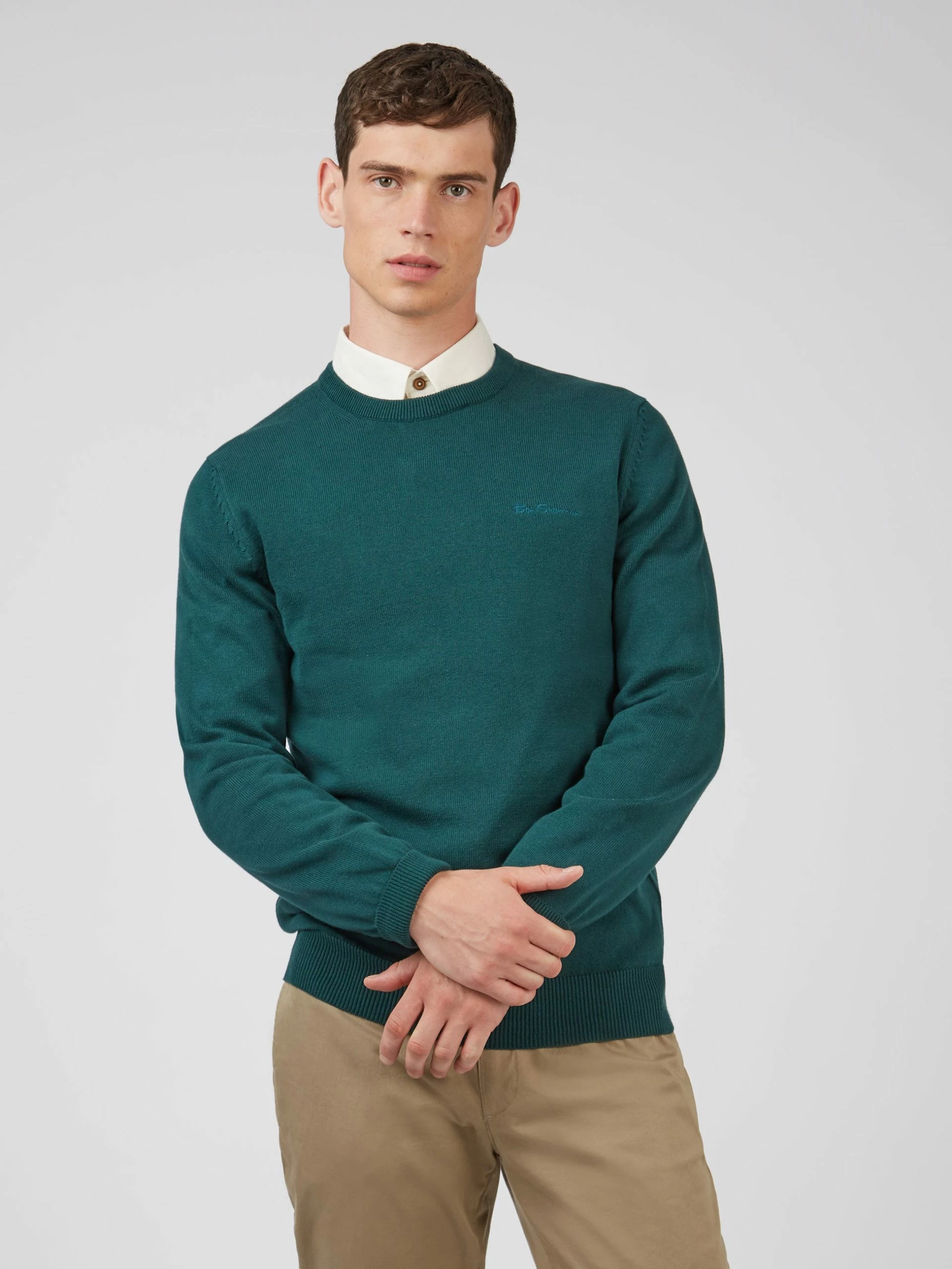 Signature Knit Crewneck Sweater - Ocean Green 1 Signature Knit Crewneck Sweater - Ocean Green