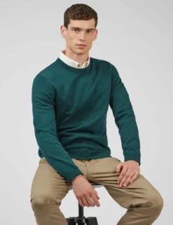 Signature Knit Crewneck Sweater - Ocean Green 10 Signature Knit Crewneck Sweater - Ocean Green -clothing Shop 0063370 700 B scaled