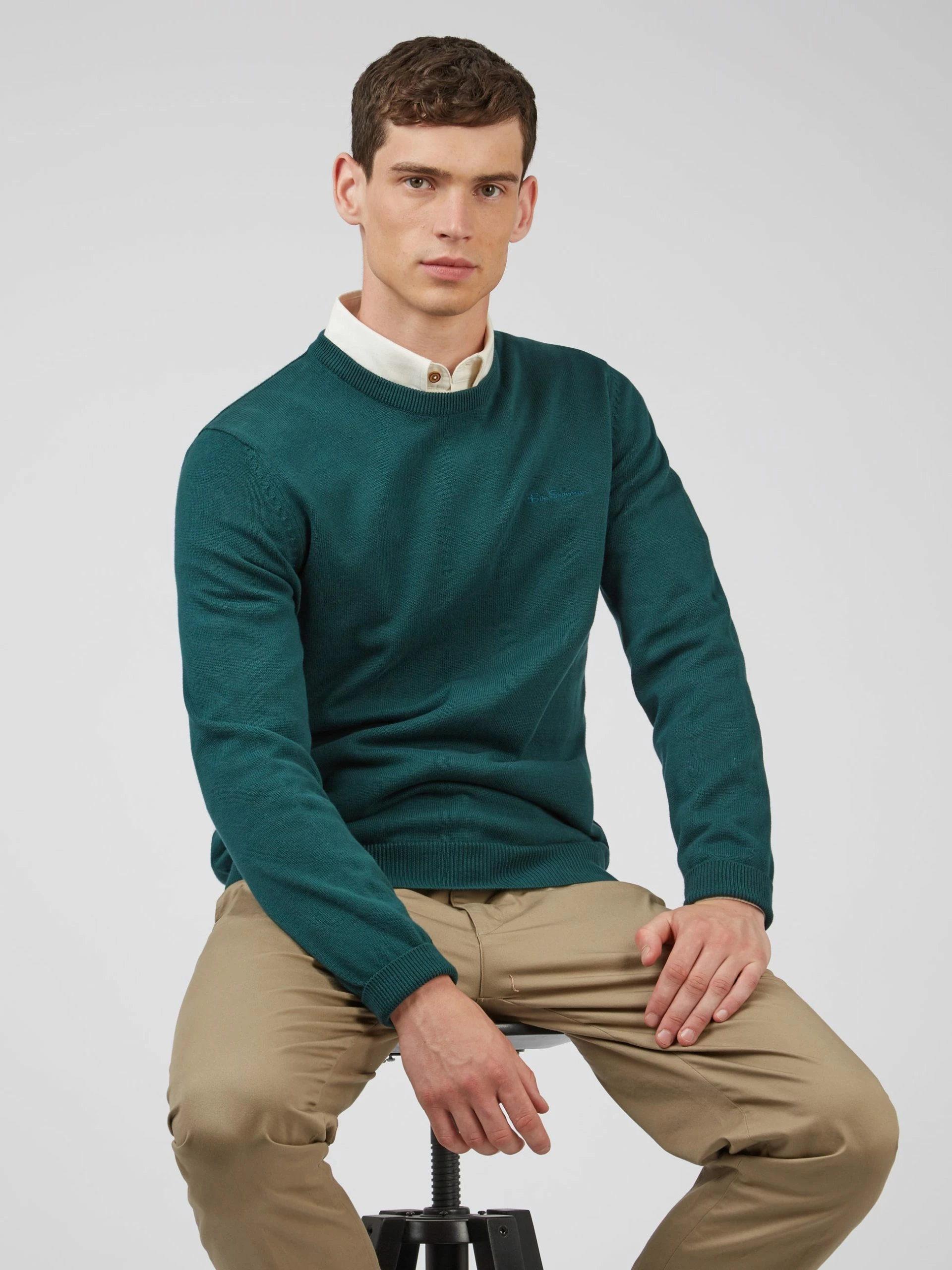 Signature Knit Crewneck Sweater - Ocean Green 3 Signature Knit Crewneck Sweater - Ocean Green - Image 3